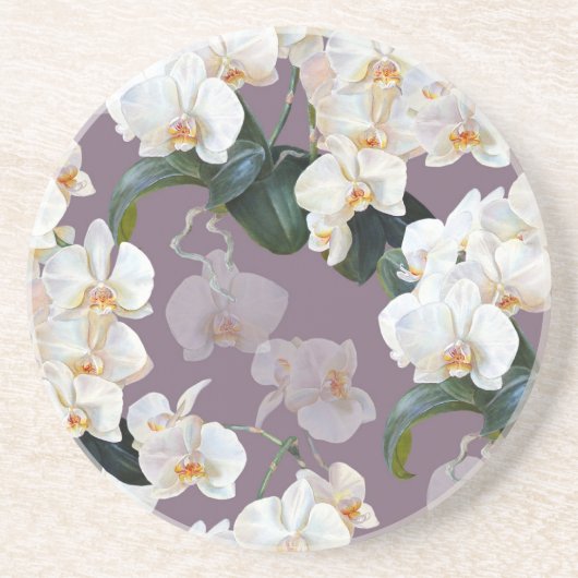 Orchidee dunkle Lavendel-Wasserfarbe. Getränkeuntersetzer (Vorne)
