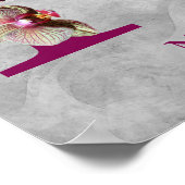 Orchidee Elegant Monogramm Anfangsbuchstabe H Pers Poster (Ecke)
