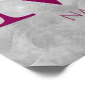 Orchidee Elegant Monogramm Anfangsbuchstabe M Pers Poster (Ecke)