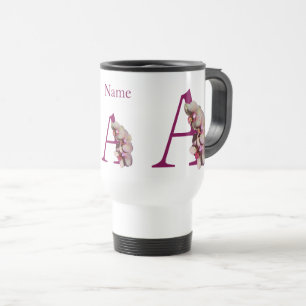 Orchidee Elegant Monogramm Initiale A Personalisie Reisebecher