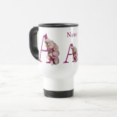 Orchidee Elegant Monogramm Initiale A Personalisie Reisebecher (Vorderseite Links)