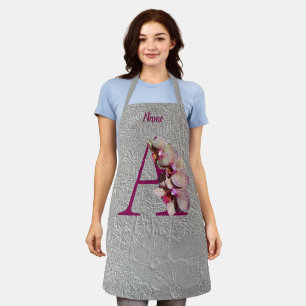 Orchidee Elegant Monogramm Initiale A Personalisie Schürze