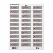 Orchidee Elegantes Monogramm Initiale A Adresse (Vorne)