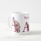 Orchidee Elegantes Monogramm Initiale A Personalis Kaffeetasse (Vorderseite Links)