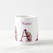 Orchidee Elegantes Monogramm Initiale A Personalis Kaffeetasse (Mittel)