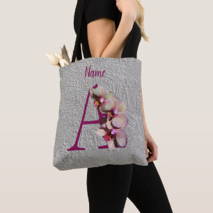 Orchidee Elegantes Monogramm Initiale A Personalis Tasche
