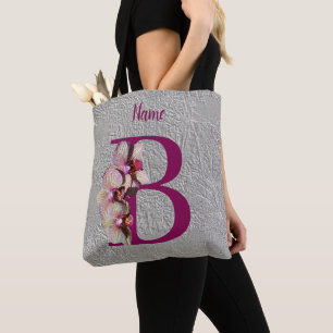 Orchidee Elegantes Monogramm Initiale B Personalis Tasche