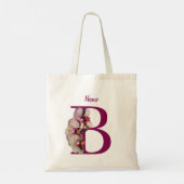 Orchidee Elegantes Monogramm Initiale B Personalis Tragetasche (Rückseite)