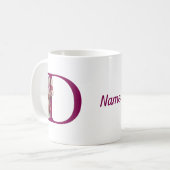 Orchidee Elegantes Monogramm Initiale D Personalis Kaffeetasse (Vorderseite Links)