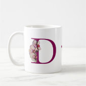 Orchidee Elegantes Monogramm Initiale D Personalis Kaffeetasse (Links)