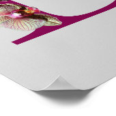 Orchidee Elegantes Monogramm Initiale D Poster (Ecke)