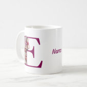 Orchidee Elegantes Monogramm Initiale E Personalis Kaffeetasse (Vorderseite Links)