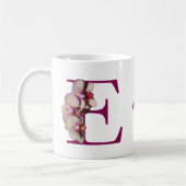 Orchidee Elegantes Monogramm Initiale E Personalis Kaffeetasse (Links)
