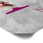 Orchidee Elegantes Monogramm Initiale N Personalis Poster (Ecke)