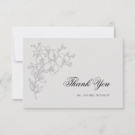 Orchidee Erhaben Elfenbein Formal Traditionelle Ho Dankeskarte