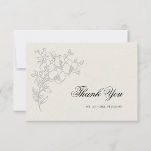 Orchidee Hochgestellt Ecru Formal Traditionelle Ho Dankeskarte