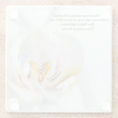 Orchidee im weißen "Regenbogen " Glasuntersetzer (Rückseite)