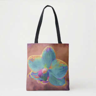 Orchidee in Blau und Lila malen floral Tasche