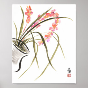 Orchidee in Blüte Poster