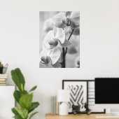 Orchidee in schwarz/weiß poster (Heimbüro)