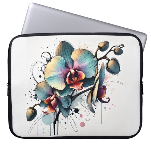 Orchidee Laptopschutzhülle (Vorderseite)
