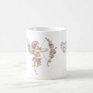 Orchidee Lila Cupid Pfeil der Liebe Herz Blumen Kaffeetasse