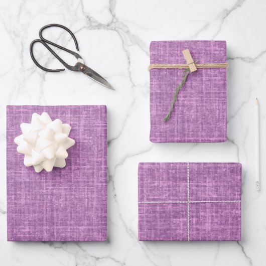 Orchidee Lila Leinen Geschenkpapier Set (Vorderseite)