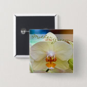 Orchidee • Mutter des Bräutigam-Hochzeits-Knopfes Button (Vorne & Hinten)