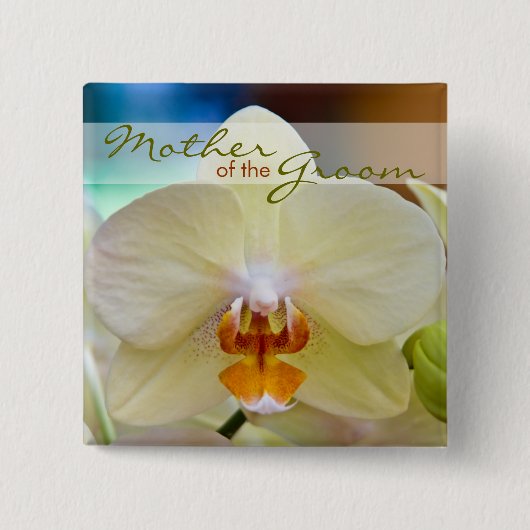 Orchidee • Mutter des Bräutigam-Hochzeits-Knopfes Button (Vorderseite)