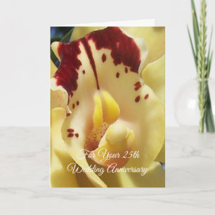 Orchidee Personalisiert 25. Hochzeitstag Karte