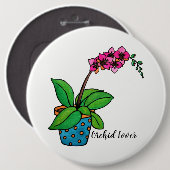 Orchidee Pflanze im Wasserbecken Button (Vorne & Hinten)