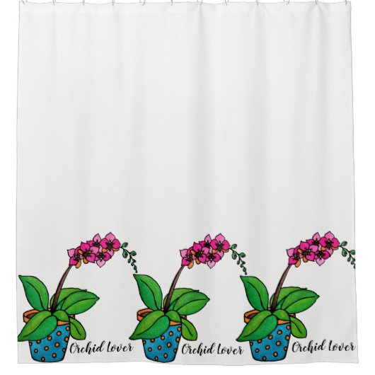 Orchidee Pflanze im Wasserbecken Duschvorhang (Vorderseite)