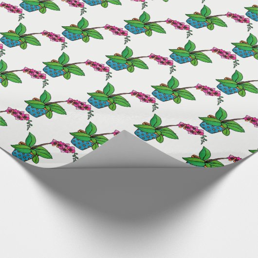 Orchidee Pflanze im Wasserbecken Geschenkpapier (Ecke)