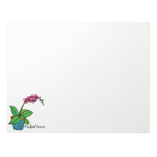 Orchidee Pflanze im Wasserbecken Notizblock (Vorderseite)