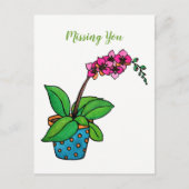 Orchidee Pflanze im Wasserbecken Postkarte (Vorderseite)