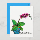 Orchidee Pflanze im Wasserbecken Postkarte (Vorne/Hinten)