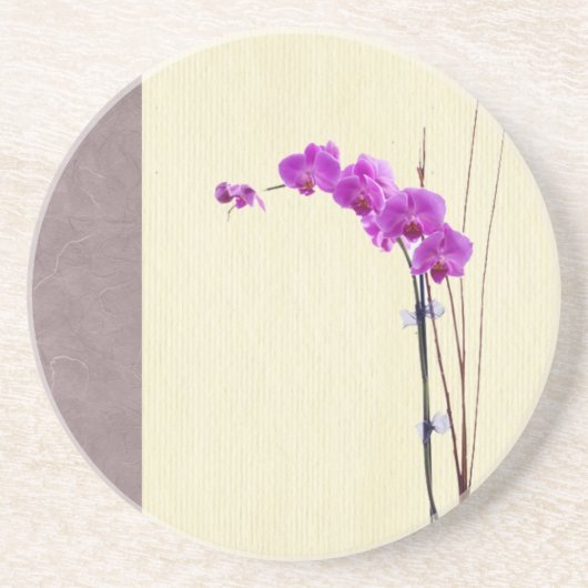 Orchidee Sandstein Untersetzer (Vorne)