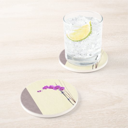 Orchidee Sandstein Untersetzer (Seite)