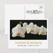 Orchidee | SAVE THE DATE Ankündigungspostkarte (Vorne/Hinten)