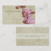 Orchidee und Blätter Visitenkarte (Vorne/Hinten)