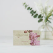 Orchidee und Blätter Visitenkarte (Stehend Vorderseite)