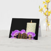 Orchidee und Kerze zum Nachdenken Karte (Gelbe Blume)