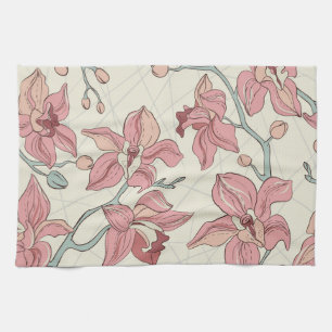 Orchidee Vintage-Muster: Elegantes Papier Geschirrtuch