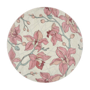 Orchidee Vintage-Muster: Elegantes Papier Schneidebrett