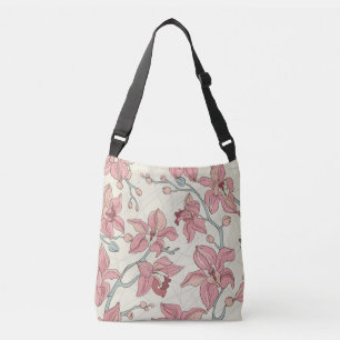 Orchidee Vintage-Muster: Elegantes Papier Tragetaschen Mit Langen Trägern