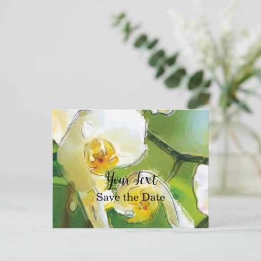 Orchidee weiß - Aquarell-Design | Postkarte (Stehend Vorderseite)