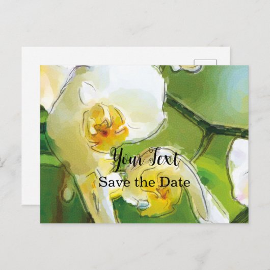 Orchidee weiß - Aquarell-Design | Postkarte (Vorne/Hinten)