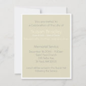 Orchideen 1 Feier der Beerdigung des Lebens Einladung (Rückseite)