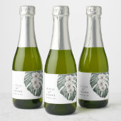 Orchideen am Monstera Tropical Paradies Schaumweinetikett (Flaschen)