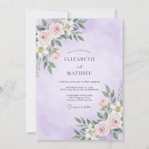Orchideen-Aquarell-Blatt-Hochzeit Einladung